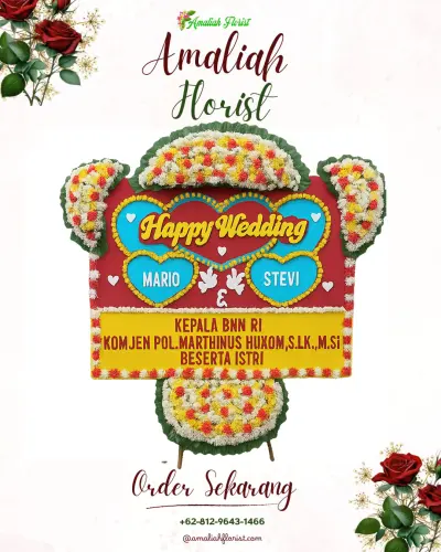 Karangan Papan Bunga Pernikahan di Samoja